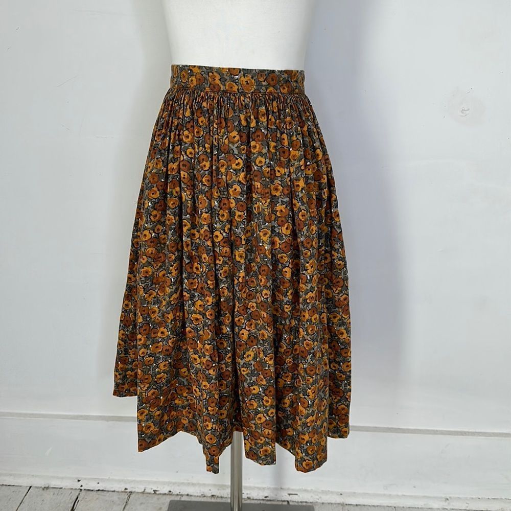 Vintage Floral Midi Skirt